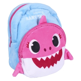 Mochila para creche em peluche Baby Shark rosa