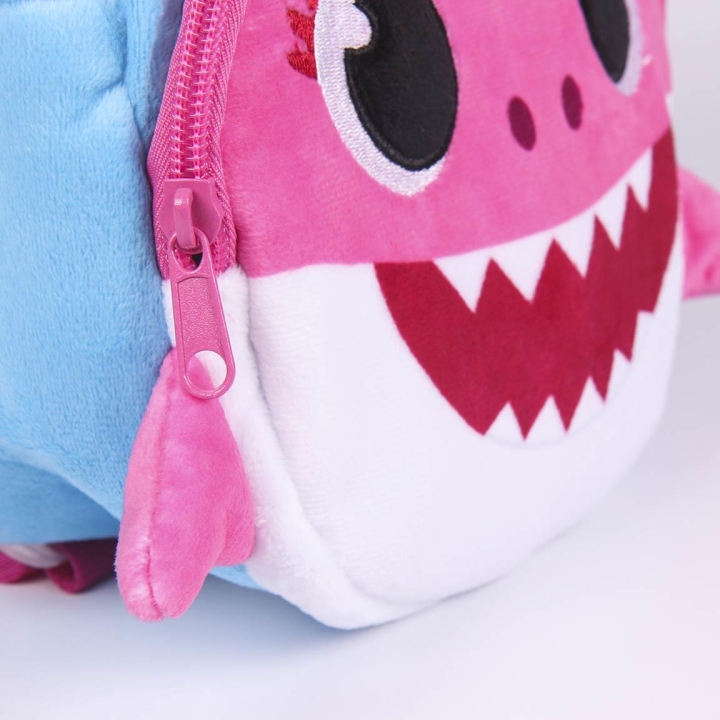 Mochila Creche Peluche Baby Shark rosa - Lucci