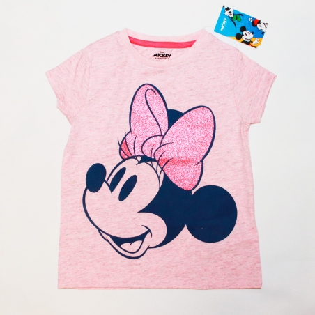 T-Shirts Minnie Glitter rosa