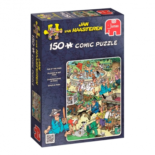 Puzzle comic 150 peças com ilustração Fan At The Park por Jan Van Haasteren da Jumbo, EAN 8710126190234 ref 19038
