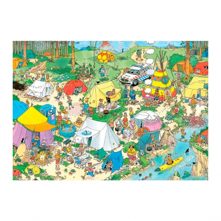 Puzzle Comic Camping in the Forest Jan Van Haasteren 1000 peças - Lucci
