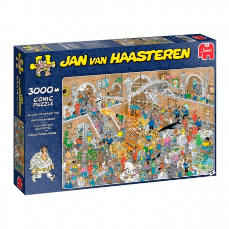 Puzzle comic 1000 peças com ilustração Gallery of Curiosities por Jan Van Haasteren da Jumbo, EAN 8710126200315 ref  20031