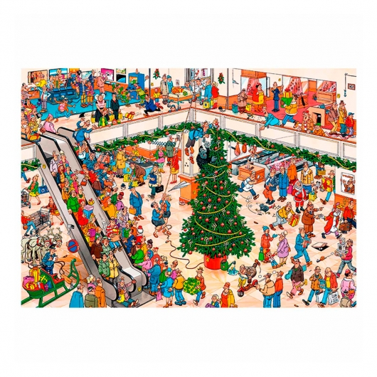 Puzzle Comic Holiday Shopping Jan Van Haasteren 2 x 1000 peças - Lucci