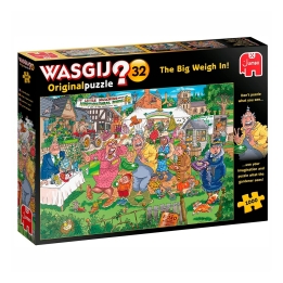 Puzzle comic 1000 peças com ilustração The Big weigh In da coleção Wasgij Original 32 da Jumbo, EAN 8710126191705 ref 19170