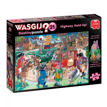 Puzzle comic 1000 peças com ilustração Higway Hold Up da coleção Wasgij Destiny 21 da Jumbo, EAN 8710126191804 ref  19180