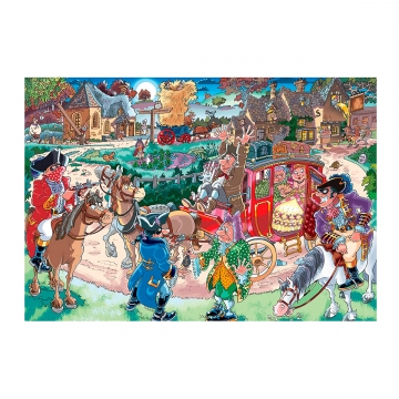 Puzzle comic 1000 peças com ilustração Higway Hold Up da coleção Wasgij Destiny 21 da Jumbo, EAN 8710126191804 ref  19180 2