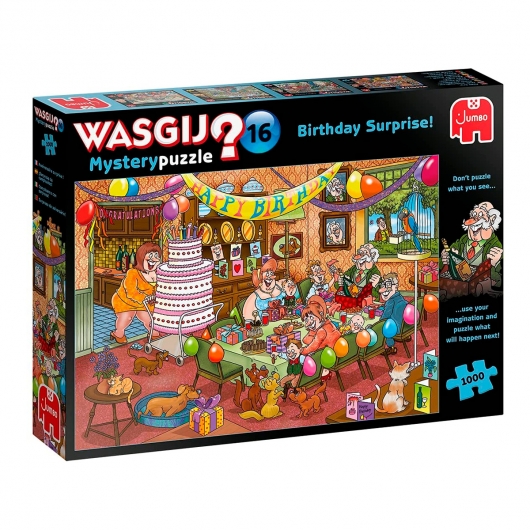 Puzzle Comic Birthday Surprise da Coleção Wasgij Mystery 16 1000 peças