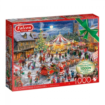 Puzzle 1000 peças com ilustração Christmas Carousel da coleção Falcon de Luxe da Jumbo EAN 8710126113080 ref 11308