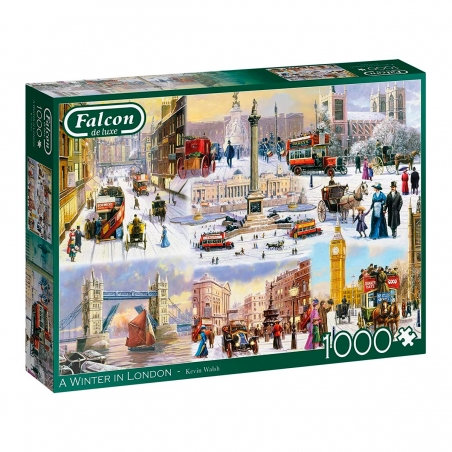 Puzzle 1000 peças com ilustração A Winter in London da coleção Falcon de Luxe da Jumbo EAN 8710126113066 ref 11306