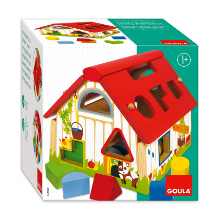 Conjunto em madeira, casinha com formas geométricas da Goula EAN 8410446552209 ref 55220